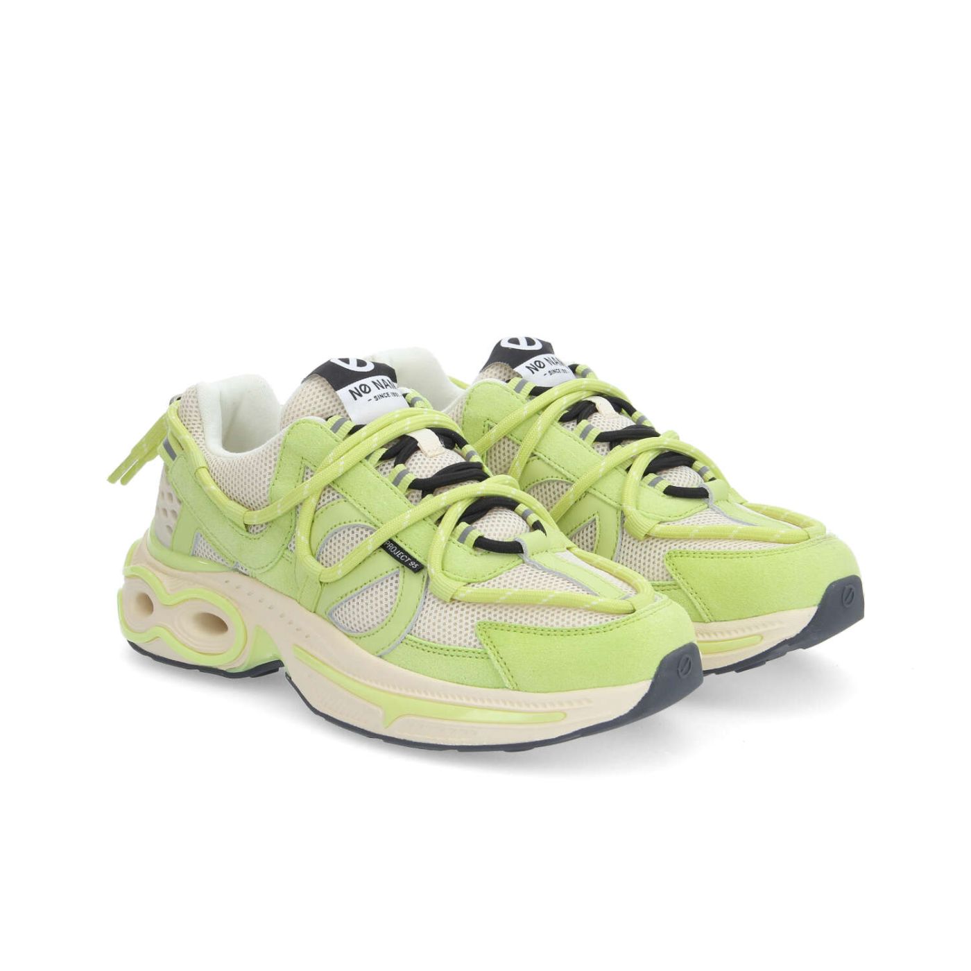 WILLO RUNNER W - MESH/SUEDE - BLANC CASSE/VERT